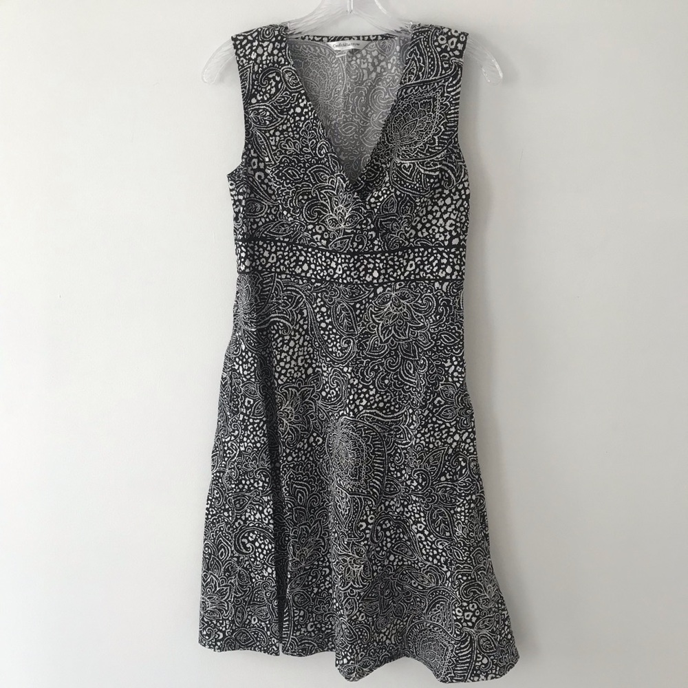 Croft & barrow black & white sleeveless dress